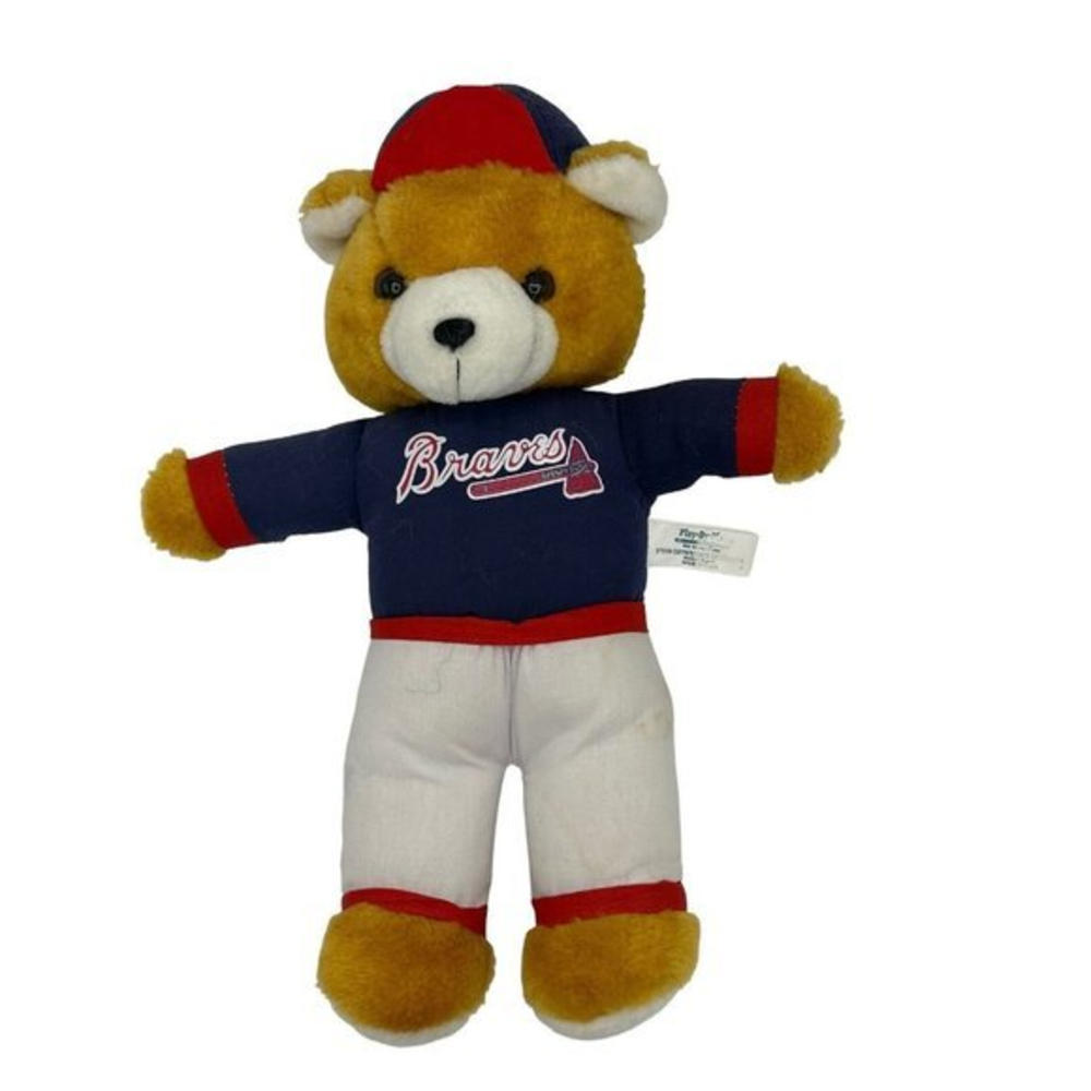Vintage Play By Play Atlanta Braves 12" Plush Teddy MLB FLAW